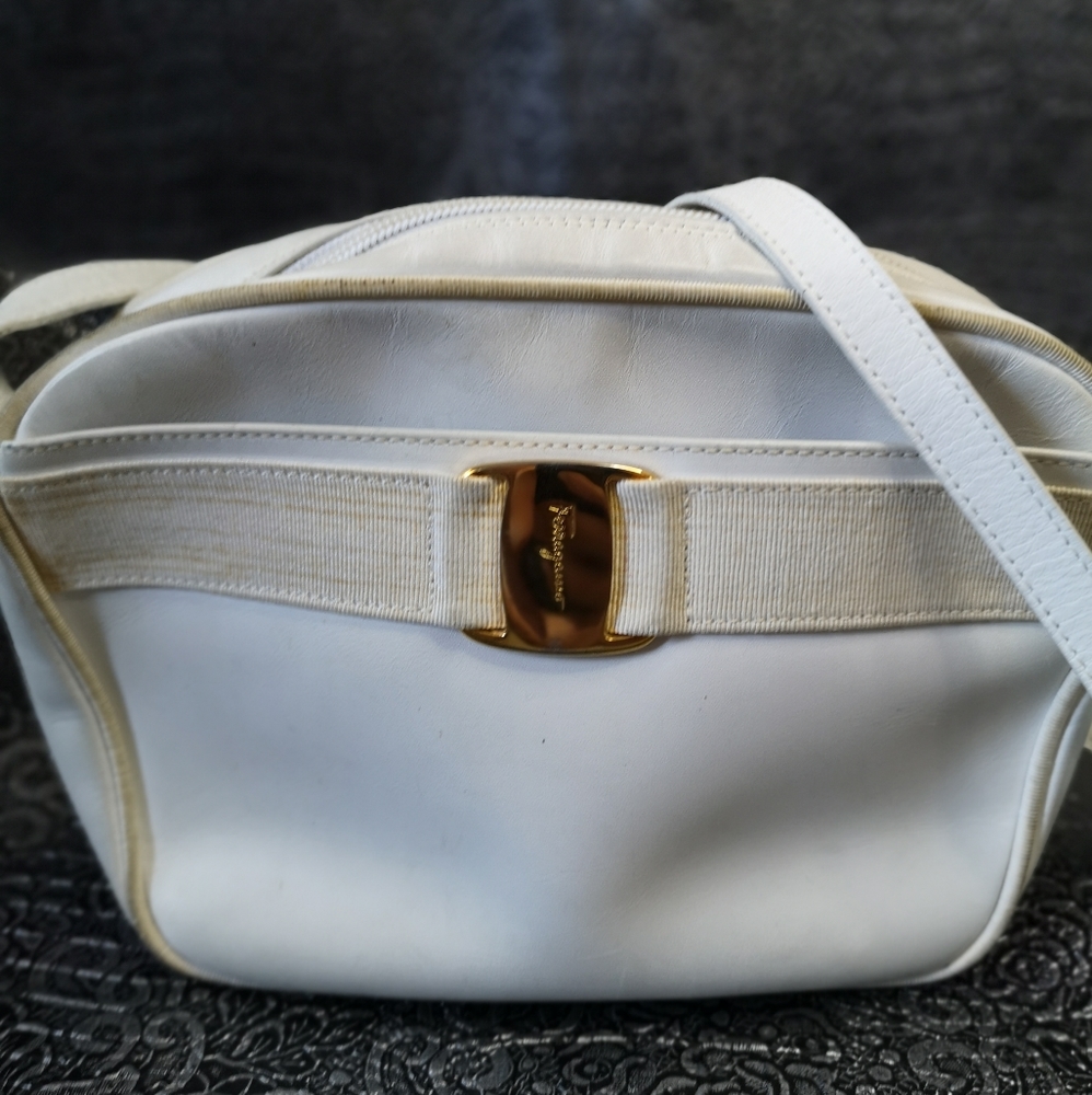 Vintage Small White Ferragamo Cross body